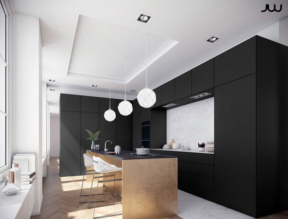 matte-black-and-copper-kitchen